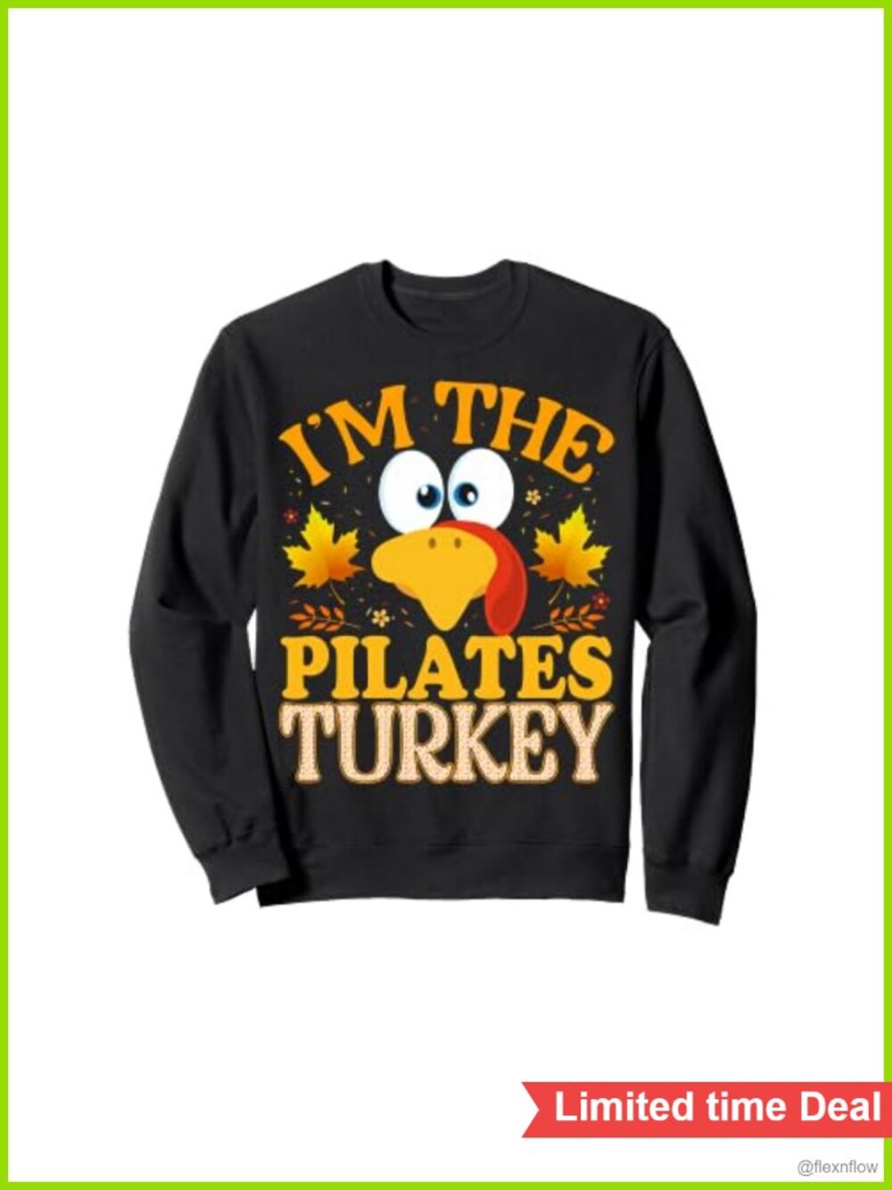 Thanksgiving Turkey Pilates Matching Sweatshirt Classic Fit Twill-Taped Neck